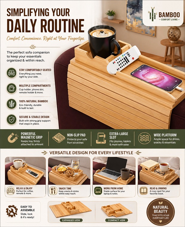 Bamboo Sofa Tray